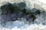 Celestine (Celestite) Geode - Deep Pocket & Very Sparkly #234340-2